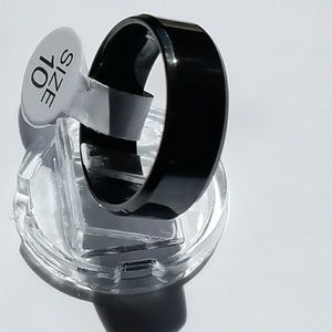 Black Men Titanium band ring New